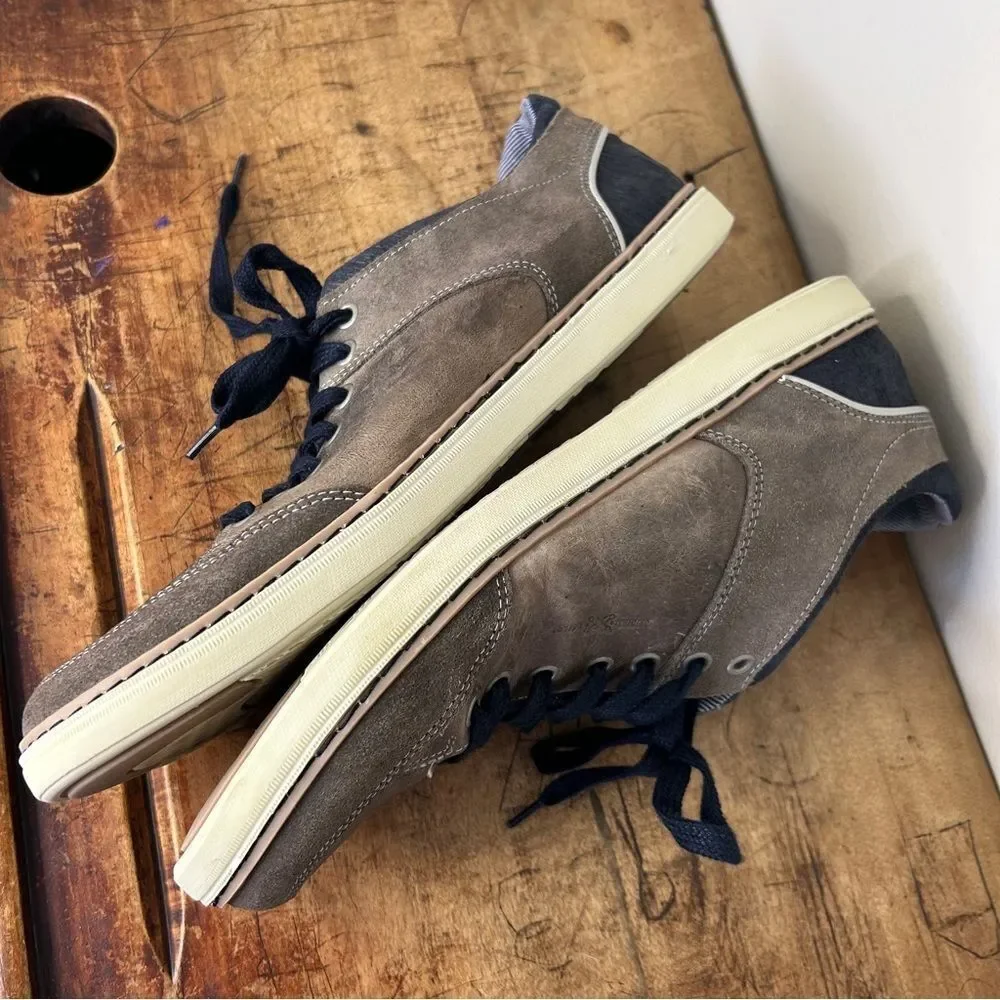 Bullboxer Brown Leather Low Top Lace Up Sneakers Men's 11 good preworn condition